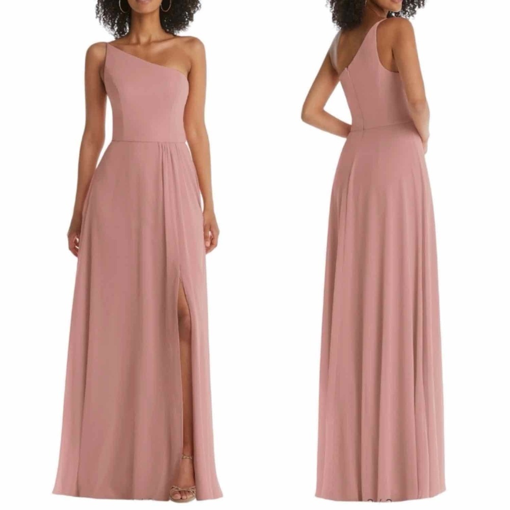 After Six Chiffon One Shoulder Gown Size 24W Style
#1544 Desert Rose